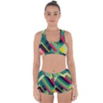 Abstract Geometric Design Pattern Racerback Boyleg Bikini Set