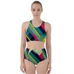Abstract Geometric Design Pattern Racer Back Bikini Set