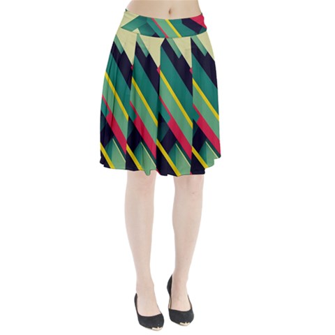 Abstract Geometric Design Pattern Pleated Skirt from ArtsNow.com