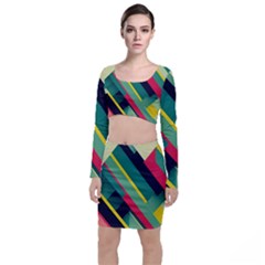 Long Sleeve Crop Top & Bodycon Skirt Set 