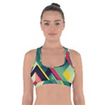 Abstract Geometric Design Pattern Cross Back Sports Bra