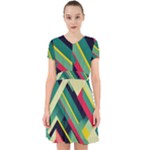 Abstract Geometric Design Pattern Adorable in Chiffon Dress