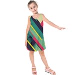 Abstract Geometric Design Pattern Kids  Sleeveless Dress