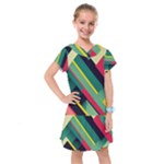 Abstract Geometric Design Pattern Kids  Drop Waist Dress