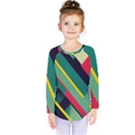 Abstract Geometric Design Pattern Kids  Long Sleeve T-Shirt