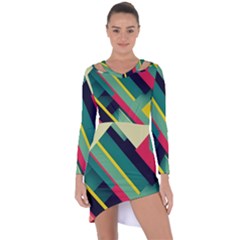 Asymmetric Cut-Out Shift Dress 
