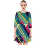 Abstract Geometric Design Pattern Smock Dress