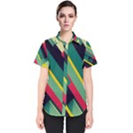 Abstract Geometric Design Pattern Women s Short Sleeve Shirt