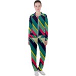 Abstract Geometric Design Pattern Casual Jacket and Pants Set