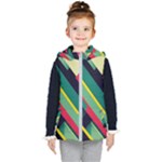Abstract Geometric Design Pattern Kids  Hooded Puffer Vest
