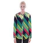Abstract Geometric Design Pattern Womens Long Sleeve Shirt