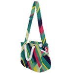 Abstract Geometric Design Pattern Rope Handles Shoulder Strap Bag