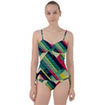 Abstract Geometric Design Pattern Sweetheart Tankini Set