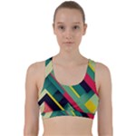 Abstract Geometric Design Pattern Back Weave Sports Bra