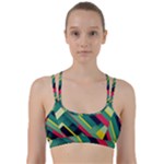 Abstract Geometric Design Pattern Line Them Up Sports Bra