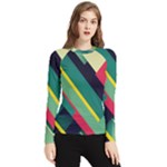Abstract Geometric Design Pattern Women s Long Sleeve Rash Guard