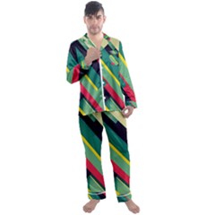 Men s Long Sleeve Satin Pajamas Set 