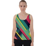 Abstract Geometric Design Pattern Velvet Tank Top