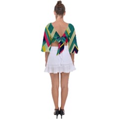 Tie Back Butterfly Sleeve Chiffon Top 