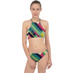 Abstract Geometric Design Pattern Halter Bikini Set