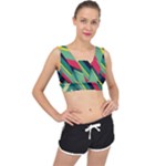 Abstract Geometric Design Pattern V-Back Sports Bra