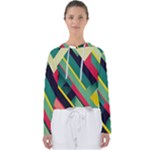 Abstract Geometric Design Pattern Women s Slouchy Sweat