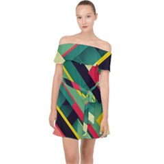 Off Shoulder Chiffon Dress 