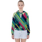 Abstract Geometric Design Pattern Women s Tie Up Sweat