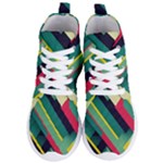 Abstract Geometric Design Pattern Women s Lightweight High Top Sneakers