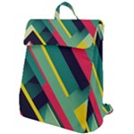 Abstract Geometric Design Pattern Flap Top Backpack