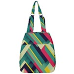 Abstract Geometric Design Pattern Center Zip Backpack