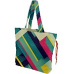 Abstract Geometric Design Pattern Drawstring Tote Bag