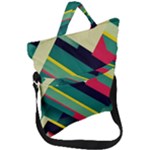 Abstract Geometric Design Pattern Fold Over Handle Tote Bag