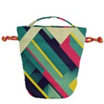 Abstract Geometric Design Pattern Drawstring Bucket Bag