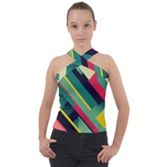 Cross Neck Velour Top 