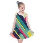 Abstract Geometric Design Pattern Kids  Summer Dress