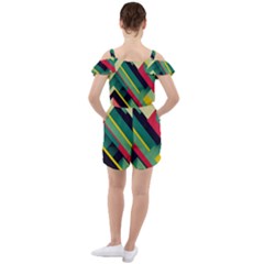 Ruffle Cut Out Chiffon Playsuit 