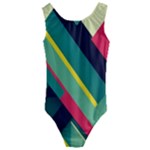Abstract Geometric Design Pattern Kids  Cut-Out Back One Piece Swimsuit