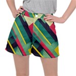 Abstract Geometric Design Pattern Women s Ripstop Shorts