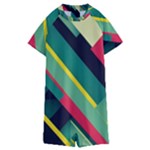 Abstract Geometric Design Pattern Kids  Boyleg Half Suit Swimwear