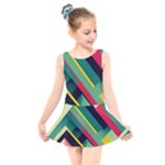 Abstract Geometric Design Pattern Kids  Skater Dress Swimsuit