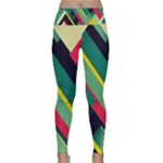 Abstract Geometric Design Pattern Lightweight Velour Classic Yoga Leggings