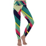 Abstract Geometric Design Pattern Kids  Lightweight Velour Classic Yoga Leggings