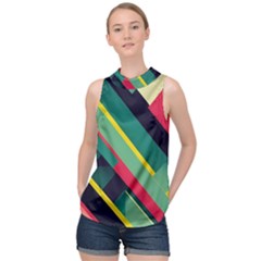 High Neck Satin Top 