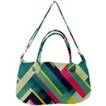 Abstract Geometric Design Pattern Removable Strap Handbag