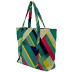Abstract Geometric Design Pattern Zip Up Canvas Bag