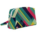 Abstract Geometric Design Pattern Wristlet Pouch Bag (Large)