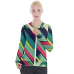 Abstract Geometric Design Pattern Casual Zip Up Jacket