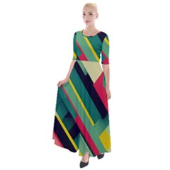 Half Sleeves Maxi Dress 