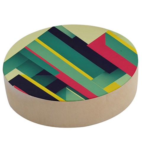 Abstract Geometric Design Pattern Wooden Bottle Opener (Round) from ArtsNow.com